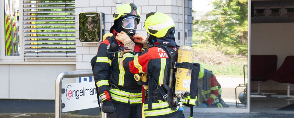 Exercice des pompiers chez Engelmann Bild